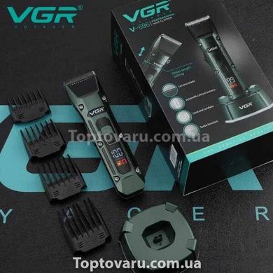 Машинка для стрижки акумуляторна з дисплеєм VGR V-696 з насадками 14338 фото