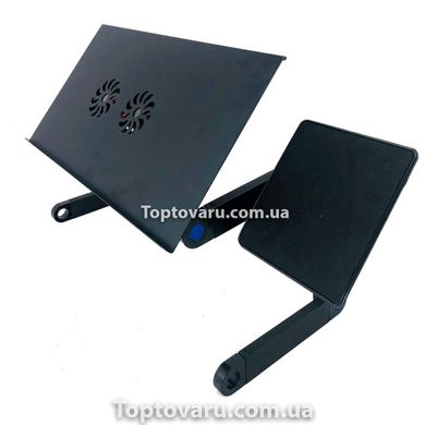 Портативный складной столик для ноутбука с вентиляцией LAPTOP TABLE T6 Черный 3770 фото