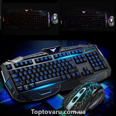 Стильная игровая клавиатура V-100 и мышка с подсветкой 2263 фото