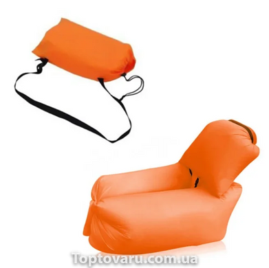 Ламзак надувной с подушкой Оранжевый 3678 фото