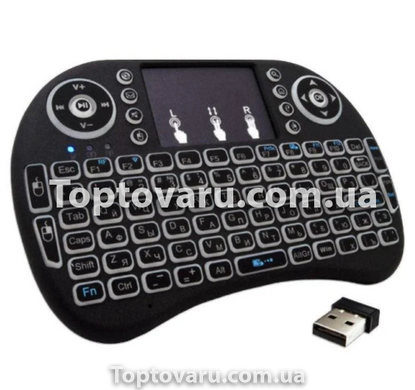 Бездротова клавіатура з тачпадом wireless MWK08 (I8) Чорна з підсвічуванням 428 фото