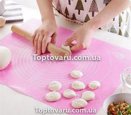 Кондитерський силіконовий килимок для розкочування тіста 50 на 70см Рожевий 7011 фото