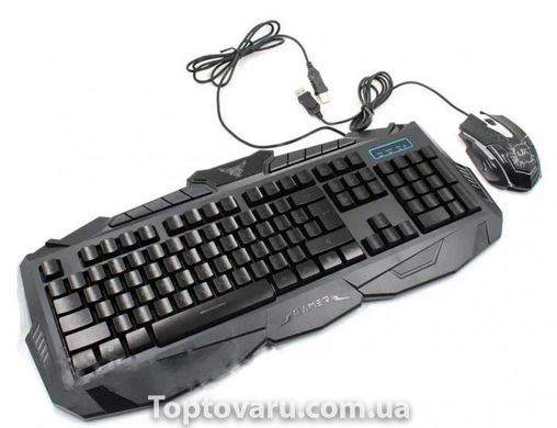 Стильна ігрова клавіатура V-100 і мишка з підсвічуванням 2263 фото
