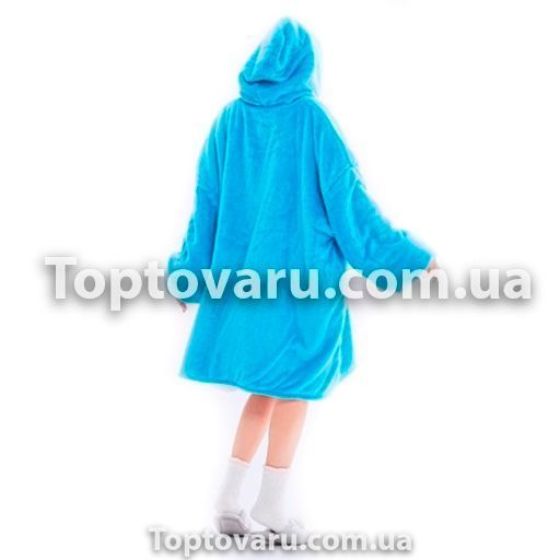 Толстовка-плед с капюшоном Huggle Hoodie Голубая 6734 фото