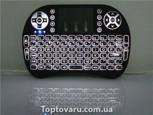 Бездротова клавіатура з тачпадом wireless MWK08 (I8) Чорна з підсвічуванням 428 фото