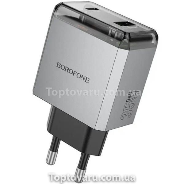 Зарядное устройство блок питания BOROFONE BN22 Lena PD65W (2C1A) charger set (C to C(EU) Серое 31752 фото