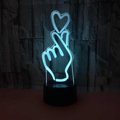 Настольный светильник New Idea 3D Desk Lamp Рука с сердцем NEW фото