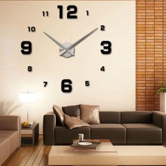 Годинники настінні 3D DIY Clock NEW (з цифрами) Black 2730 фото