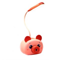 Настільна лампа Свинка з підставкою для телефону та точилкою Рожева 9354 фото