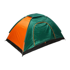 Палатка 3-х местная темно Зеленая с оранжевым 10553 фото