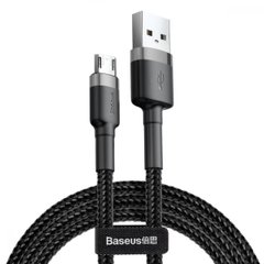 Кабель Baseus Cafule Cable USB For Micro 2.4A 1m Gray+Black CAMKLF-BG1-00001 фото