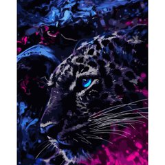 Картина за номерами Strateg ПРЕМІУМ Космічний леопард з лаком розміром 40х50 см (SY6759) SY6759-00002 фото