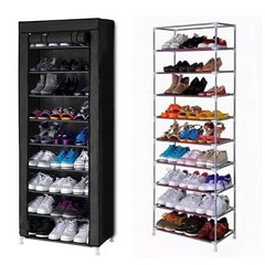 Складной тканевый шкаф для обуви на 9 полок T-1099 Черный 4045 фото