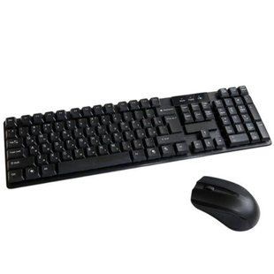 Клавіатура бездротова KeyBoard + Мишка Wireless TJ 808 Чорна 38218 фото
