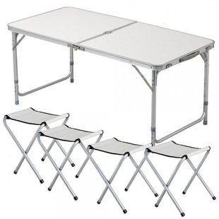 Стіл і стільці для пікніка Folding Table Білий 2398 фото