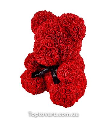 Ведмедик з 3D троянд Zupo Crafts 25 см Червоний 131 фото
