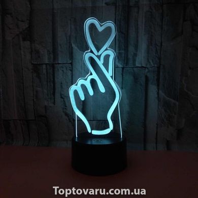 Настільний світильник New Idea 3D Desk Lamp Рука з серцем NEW фото