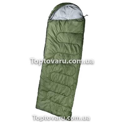 Спальний мішок, туристичний з односторонньою блискавкою (А11) 190 х 70см Зелений 7356 фото