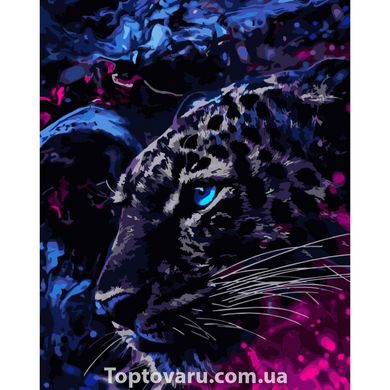 Картина за номерами Strateg ПРЕМІУМ Космічний леопард з лаком розміром 40х50 см (SY6759) SY6759-00002 фото