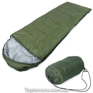 Спальный мешок туристический с односторонней молнией (А11) 190 х 70см Зеленый 7356 фото
