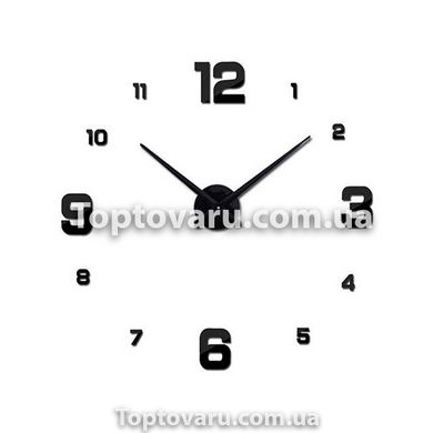 Часы настенные 3D DIY Clock NEW (с цифрами) Black 2730 фото