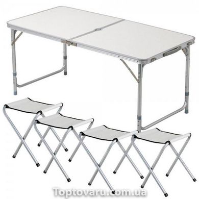 Стіл і стільці для пікніка Folding Table Білий 2398 фото