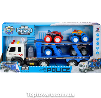 Іграшка Трейлер Поліція 4 машинки Police 15285 фото