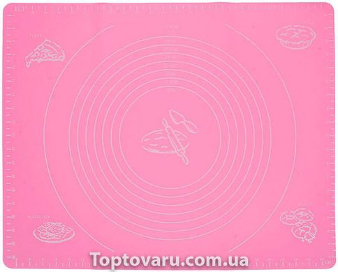 Кондитерський силіконовий килимок для розкочування тіста 45 на 50 см Рожевий 10881 фото