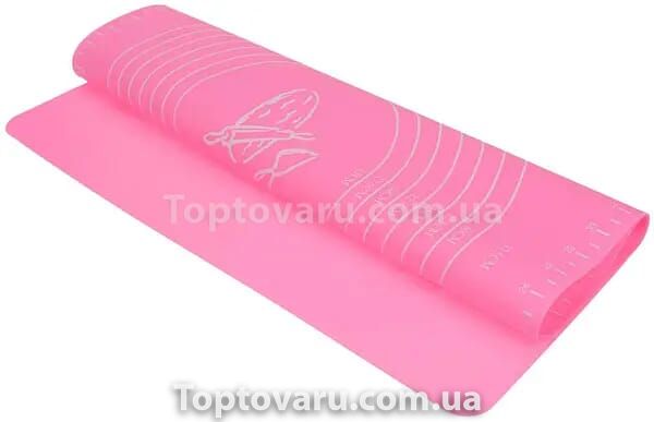 Кондитерський силіконовий килимок для розкочування тіста 45 на 50 см Рожевий 10881 фото