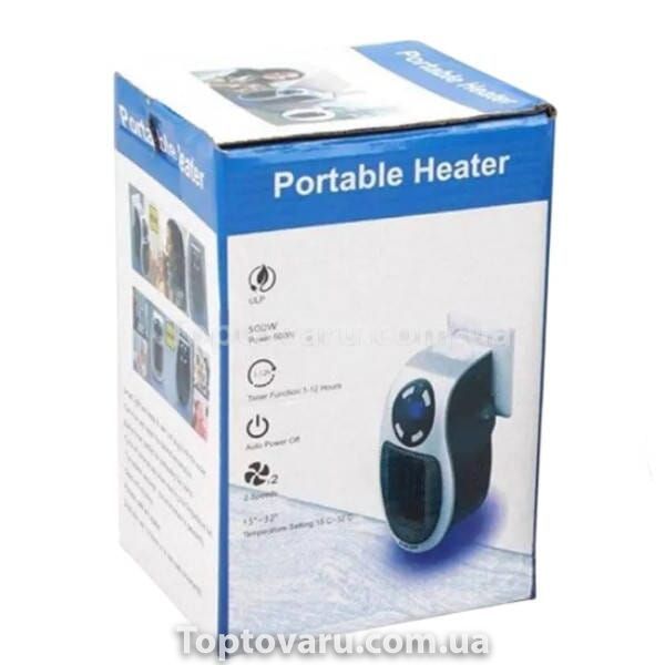 Обігрівач електричний 500w настінний з пультом 220-240В 11.5х11х7.5см Portable Heater Білий 27903 фото