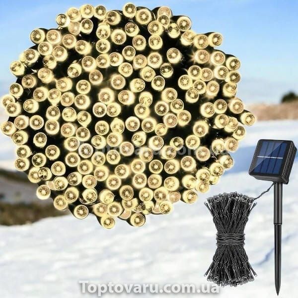 Гирлянда тёплый цвет с солнечной панелью 10м 100led SFK-16 21326 фото