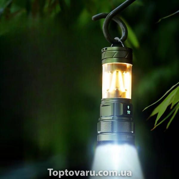 Ліхтар ручний акумуляторний 2в1 YEMAO YM-A19 9LED Зелений 37250 фото
