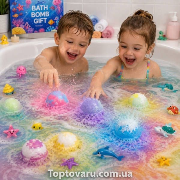 Набір бомбочок для ванни з іграшкою сюрпризом BATH BOMB GIFT Мікс квітів 37722 фото