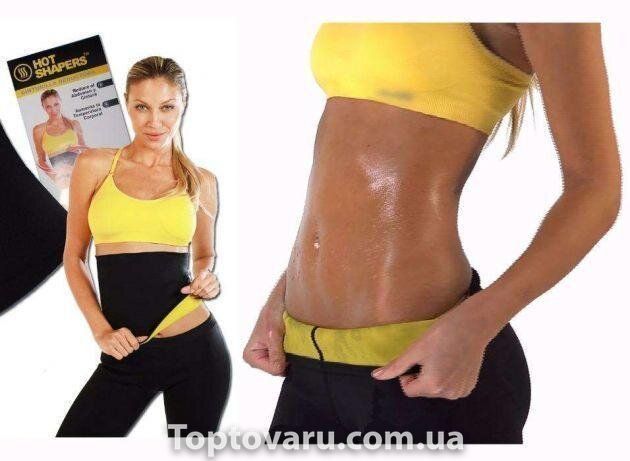 Пояс для схуднення Hot Shapers цілісний Чорний з жовтим р-р XXL 1902 фото
