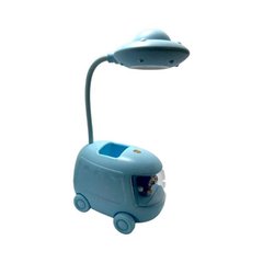 Лампа настільна дитяча з підставкою Bus portable lamp Блакитна 11195 фото