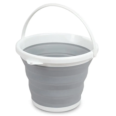 Ведро 10 литров туристическое складное Silicon Collapsible Bucket Серое 10296 фото