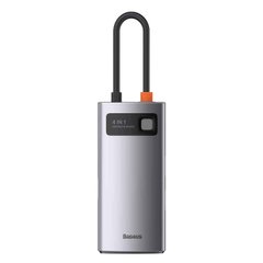 USB-HubBaseus Metal Gleam Series 4-in-1 Multifunctional Type-C HUB Docking Station Gray （Type-C to USB3.0*3+RJ45*1） WKWG070113-00001 фото