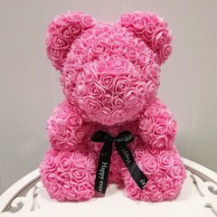 Ведмедик з 3D троянд Zupo Crafts 25 см Рожевий 132 фото