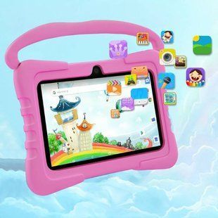 Планшет дитячий Nodizz New Pad 2, 7", Wi-Fi, Android з протиударним чохлом та ручкою Рожевий 37990 фото