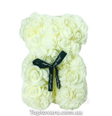 Ведмедик з 3D троянд Zupo Crafts 25 см Шампанський 3645 фото