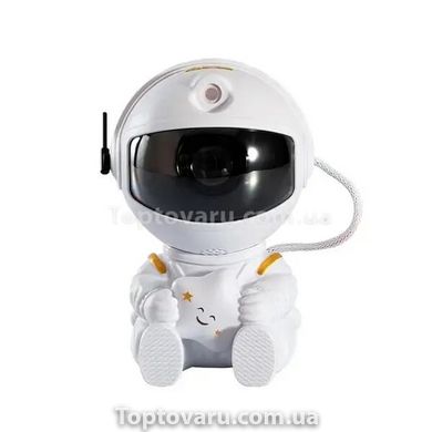Нічник-проектор Космонавт із зірочкою з пультом Білий 12552 фото