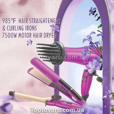 Набір для укладання волосся 3в1 (фен, плойка, праска) ENZO EN-6303 14023 фото