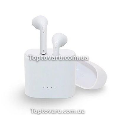 Бездротові bluetooth-навушники HBQ i7 TWS micro usb з доп станцією + повербанк Білі 459 фото