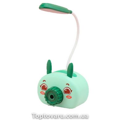 Настольная лампа Свинка с подставкой для телефона и точилкой Зеленая 9355 фото