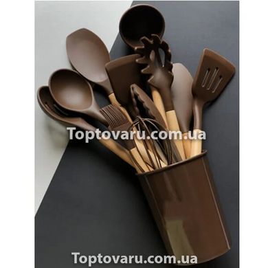 Кухонный набор из 12 предметов Kitchen Art с бамбуковой ручкой Коричневый 7070 фото