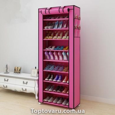 Складной тканевый шкаф для обуви на 9 полок T-1099 Розовый 4049 фото