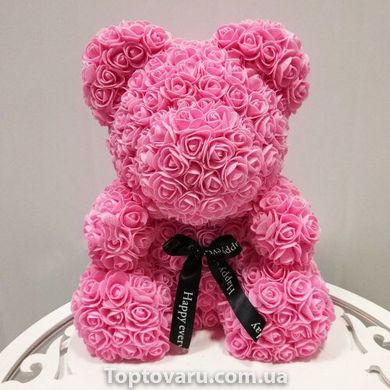 Ведмедик з 3D троянд Zupo Crafts 25 см Рожевий 132 фото
