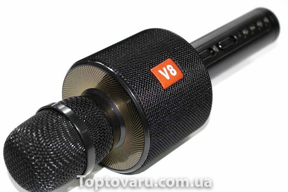 Беспроводной микрофон караоке SPS V8 с bluetooth в чехле Черный 477 фото