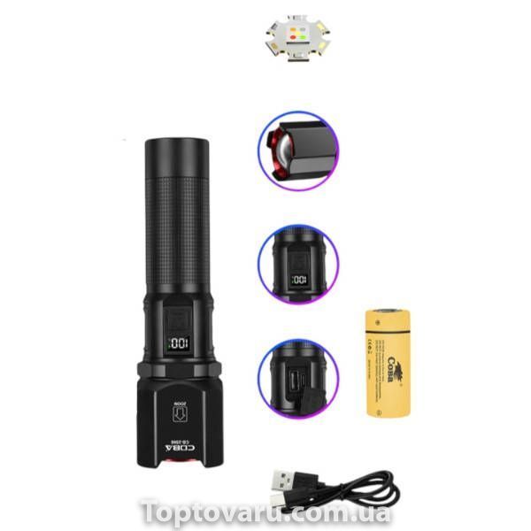 Фонарик ручной аккумуляторный BL CB 2506 5 COLOR Черный 36082 фото