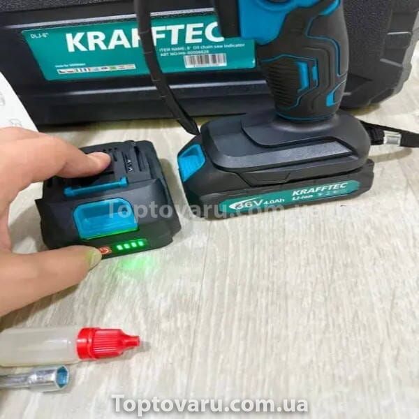 Акумуляторна ланцюгова пилка з індикатором масла Chain Saw 6 KRAFFTEC 19949 фото